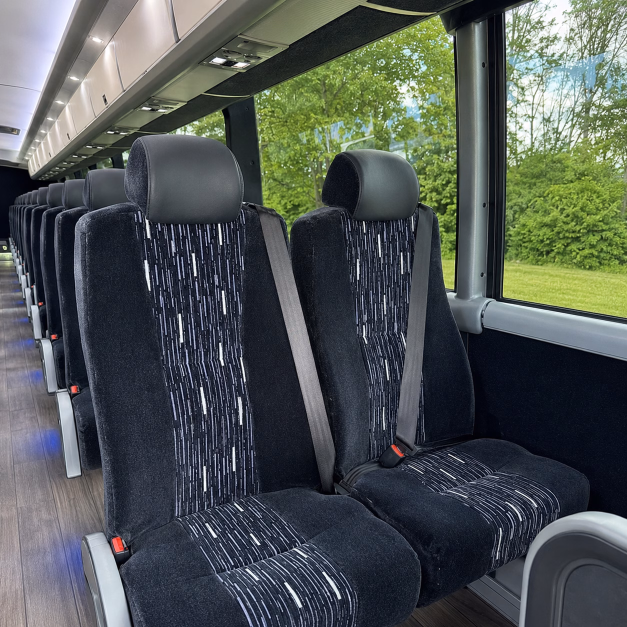 56 passenger charter bus interior